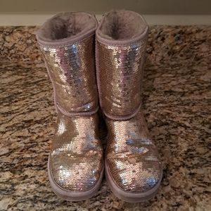 Gray sparkley uggs